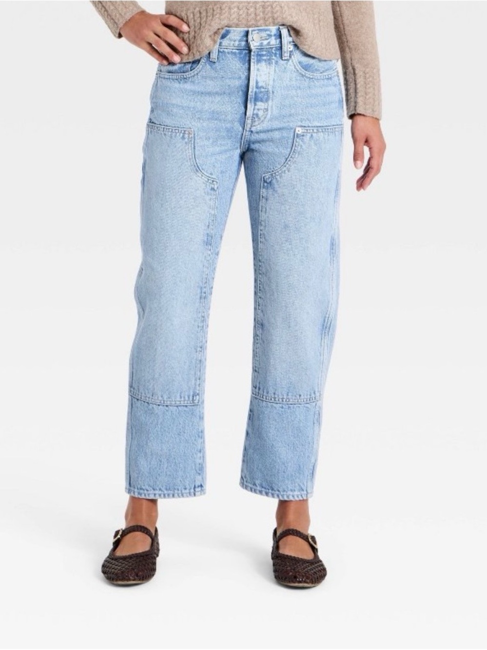 Universal Thread Straight-Leg Boyfriend Style Jeans in Light Blue